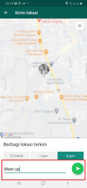 Cara share lokasi lewat WhatsApp (panduan lengkap) 15 kita dapat menambahkan keterangan pada live location