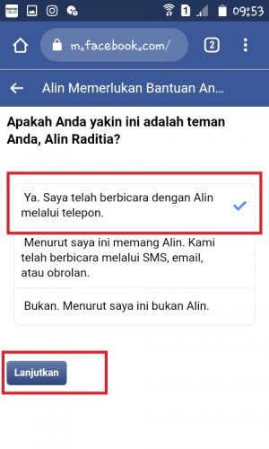 Cara mengembalikan akun FB dengan bantuan teman (kontak terpercaya) 15 Pilih pilihan no 1.