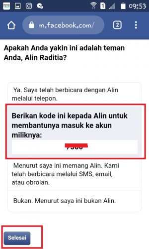 Cara mengembalikan akun FB dengan bantuan teman (kontak terpercaya) 16 kode dari Facebook
