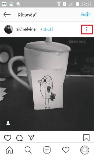Cara Menghapus Tag dan Mention di Instagram 8 Tap icon "Tiga Titik" di kanan atas postingan.
