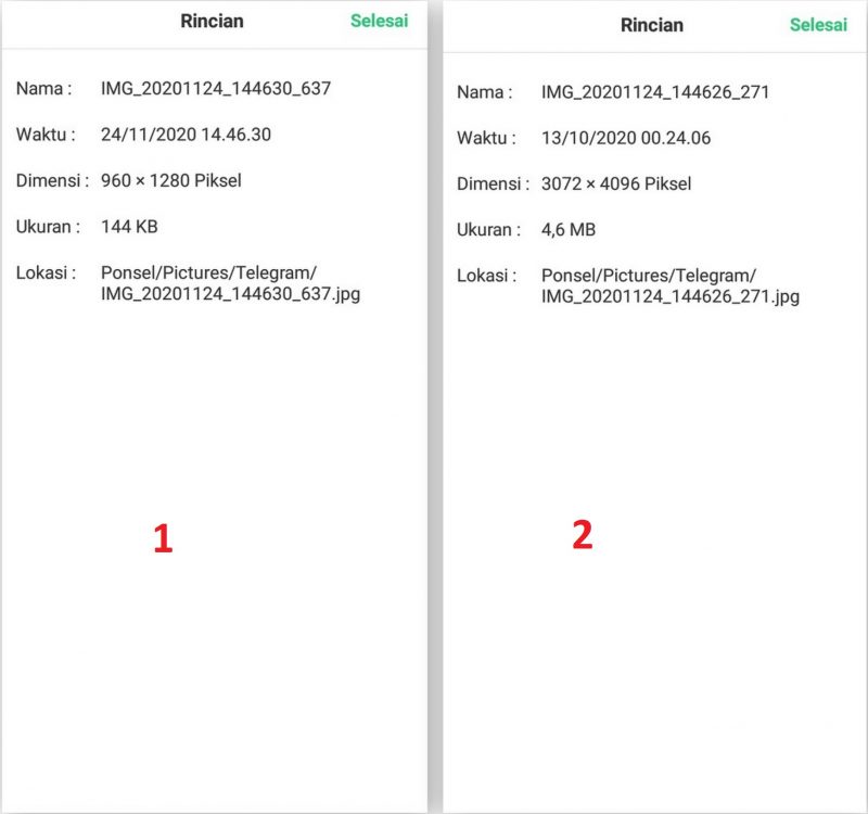 Cara mengirim foto di Telegram (bisa tanpa penurunan kualitas) 10 Perbandingan kualitas gambar yang dikirim dengan dua cara yang berbeda