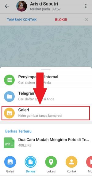 Cara mengirim foto di Telegram (bisa tanpa penurunan kualitas) 7 Pilih gambar di galeri yang ingin dikirimkan