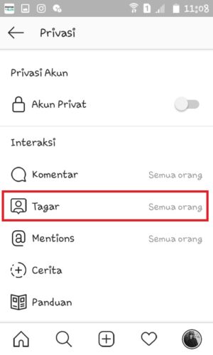 Cara supaya tidak bisa di tag dan di mention di Instagram 5 Tap “Tagar”