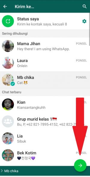 Cara membuat polling di WhatsApp 14 klik icon panah