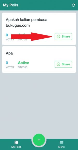Cara membuat polling di WhatsApp 13 klik icon share