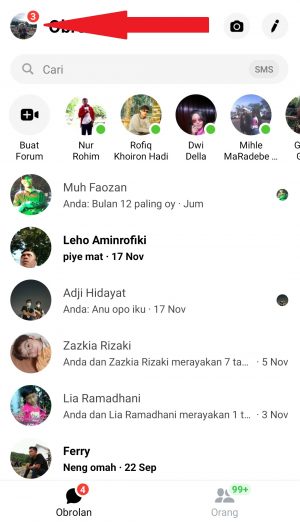 Cara memblokir pesan dan panggilan di Messenger 8 masuk ke icon profil