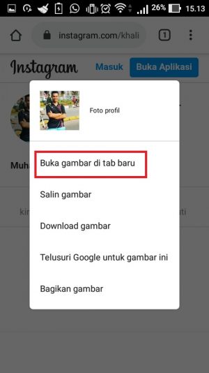 Cara download foto profil Instagram ukuran penuh 4 pilih buka di tab baru