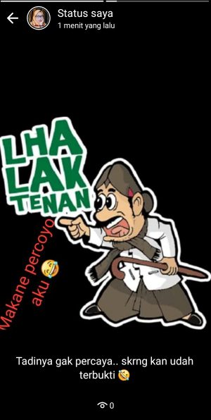 Cara membuat Status WhatsApp dengan Stiker (panduan pemula) 16 Tampilan setelah status diunggah