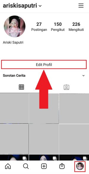 Cara membuat link WhatsApp di Bio Instagram 12 Pilih "Edit profil" untuk mengedit profil instagram kamu