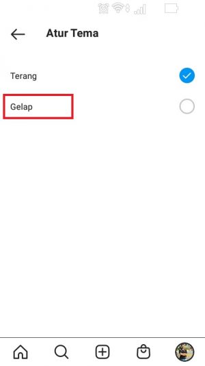 Cara mengaktifkan dan menonaktifkan Dark Mode Instagram 4 pilih mode gelap