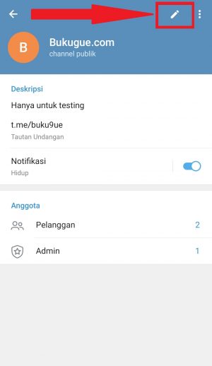 Cara menambahkan fitur komentar di channel Telegram 3 buka icon pensil