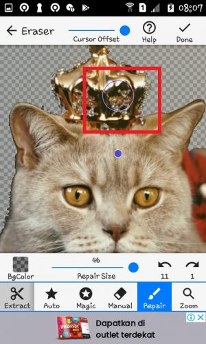 Cara membuat stiker WhatsApp dengan foto sendiri 14 Bagian foto yang terhapus kembali seperti semula.