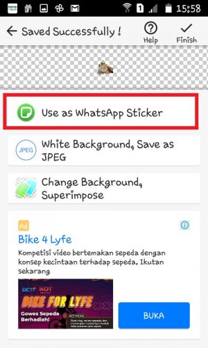 Cara membuat stiker WhatsApp dengan foto sendiri 16 Tap "Use as WhatsApp sticker".