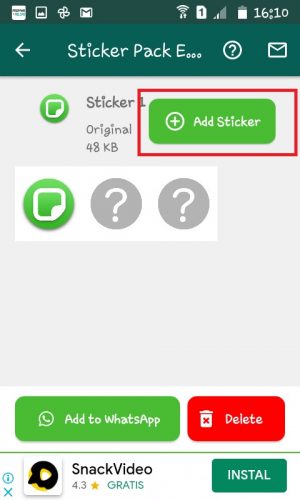 Cara membuat stiker WhatsApp dengan foto sendiri 21 Tap "Add sticker".
