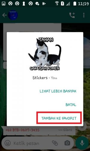 Cara menambahkan stiker baru di WhatsApp 24 "Tambah ke Favorit".