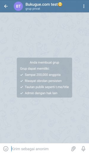 Cara clear (membersihkan) chat di group Telegram 6 hasil sesudah di hapus