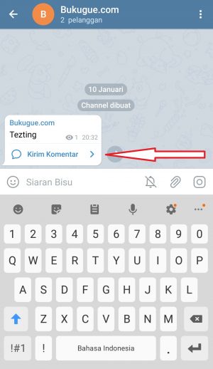 Cara menambahkan fitur komentar di channel Telegram 12 klik kirim komentar untuk mengomentari