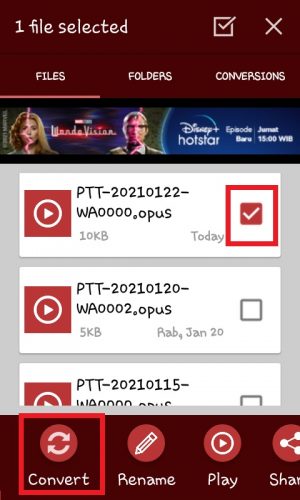 Cara menyimpan voice note WhatsApp menjadi MP3 6 Tap "Convert".