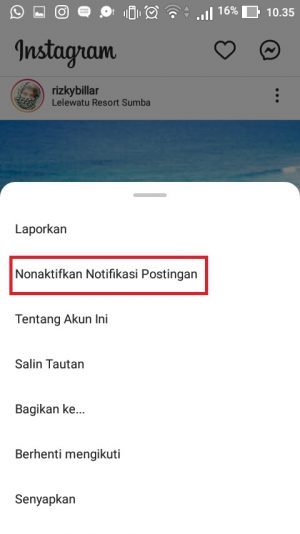 Cara mengaktifkan notifikasi Instagram orang lain yang kita suka 9 nonaktifkan notif