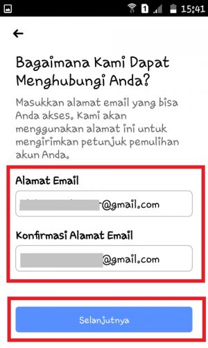 Cara mengembalikan akun Facebook yang di Hack (Panduan Lengkap) 18 Masukan alamat emailmu.