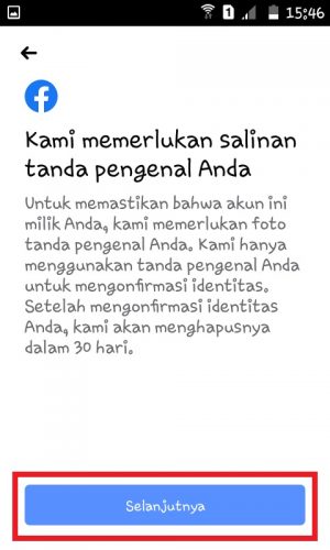 Cara mengembalikan akun Facebook yang di Hack (Panduan Lengkap) 19 Tap "Selanjutnya".