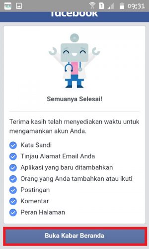 Cara mengembalikan akun Facebook yang di Hack (Panduan Lengkap) 54 Tap "Buka Kabar Beranda".