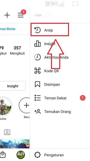 Cara repost story lama dari arsip story di Instagram 2 pilih ARSIP
