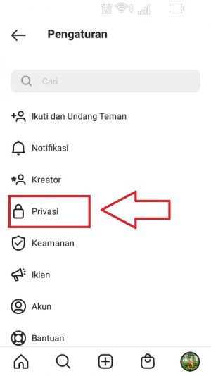 Cara mengarsipkan story di Instagram (agar tidak hilang) 3 pilih PRIVASI