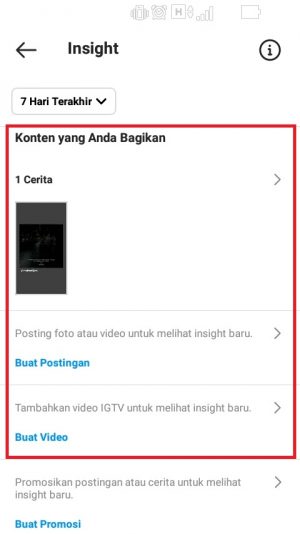 Cara melihat dan membaca Insight Instagram 8 konten yang anda bagikan