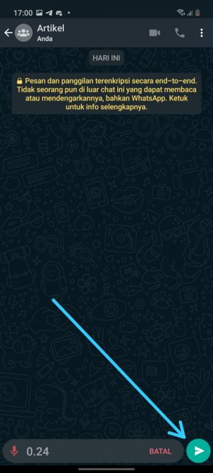 Cara mengunci voice note di WhatsApp agar tidak tahan layar 4 Pesan Suara Terkirim