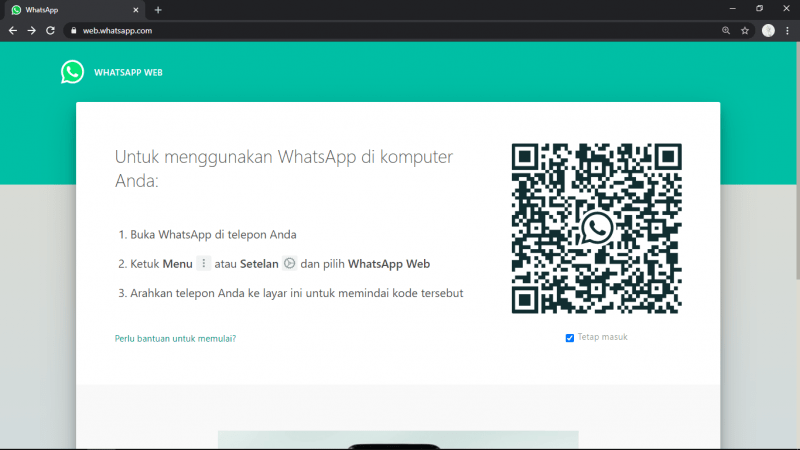 Cara logout WhatsApp Web dari PC atau HP 3 tampilan awal WhatsApp Web setelah berhasil keluar
