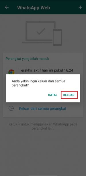 Cara logout WhatsApp Web dari PC atau HP 7 notifikasi keluar dari semua perangkat