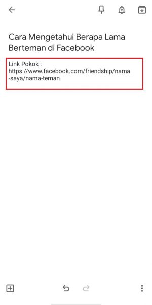 Cara mengetahui sudah berapa lama berteman di Facebook 9 tempel tautan ke aplikasi catatan