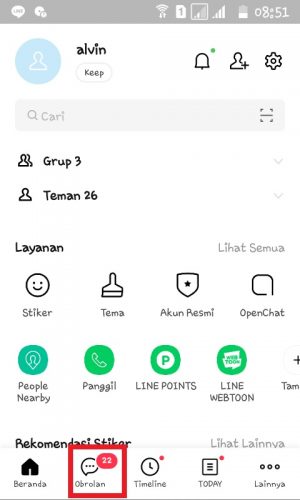 Cara membuat, mengundang dan memulai LINE meeting 1 Tap "Obrolan".