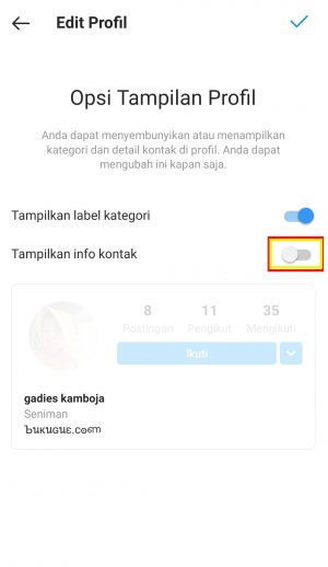 Cara Menambahkan Tombol WhatsApp di Instagram 9 aktifkan tombol navigasi