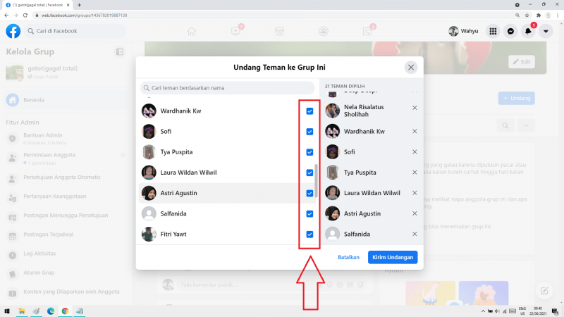 Cara menambahkan teman ke grup Facebook dengan cepat 29 program akan berjalan dengan sendirinya memilih teman satu persatu