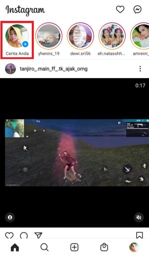 Cara membuat tulisan bergerak di Instagram story 1 ketuk Cerita Anda