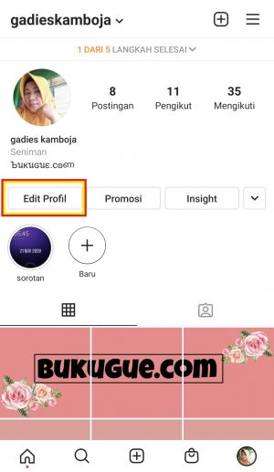 Cara Menambahkan Tombol WhatsApp di Instagram 1 ketuk Edit Profil