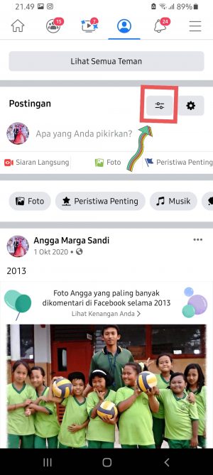 Cara mencari postingan lama kita di Facebook (bisa berdasarkan tahun) 25 Halaman profil Facebook
