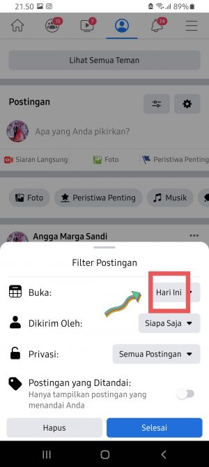Cara mencari postingan lama kita di Facebook (bisa berdasarkan tahun) 26 Opsi filter postingan facebook
