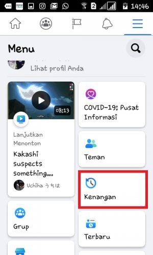 Cara melihat semua kenangan di Facebook (bisa selain hari ini) 7 Tap "Kenangan".
