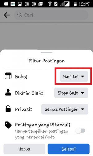 Cara melihat semua kenangan di Facebook (bisa selain hari ini) 11 Tap "Hari Ini".