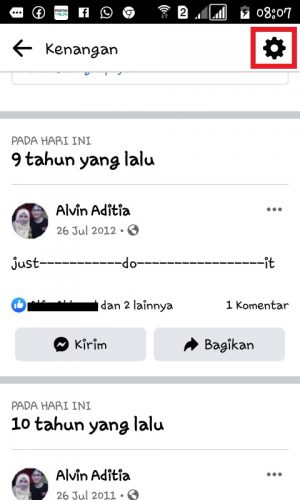 Cara melihat semua kenangan di Facebook (bisa selain hari ini) 26 Tap icon "Roda Gigi".