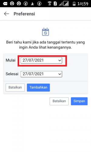 Cara melihat semua kenangan di Facebook (bisa selain hari ini) 75 Tap kolom di depan "Mulai".