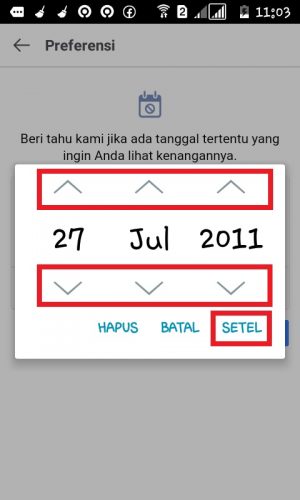 Cara melihat semua kenangan di Facebook (bisa selain hari ini) 76 Tap "Setel" untuk menyetel tanggal.
