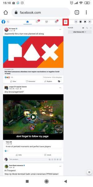 Cara membuat atau edit daftar teman di Facebook 6 Tap icon "Hamburger" di kanan atas.