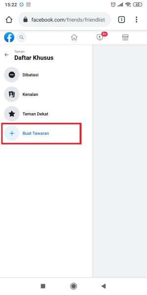 Cara membuat atau edit daftar teman di Facebook 9 Tap "Buat Tawaran".