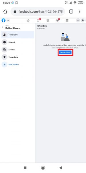 Cara membuat atau edit daftar teman di Facebook 14 Tap "Tambah Teman".