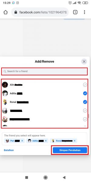 Cara membuat atau edit daftar teman di Facebook 15 Masukan teman ke daftar teman, lalu tap "Simpan Perubahan".