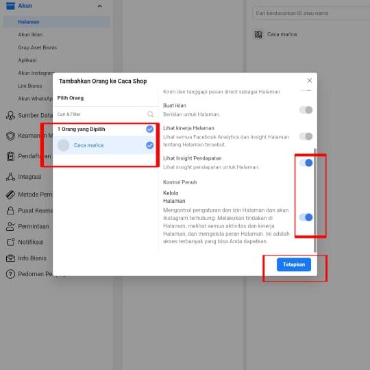 Cara membuat akun bisnis manager di Facebook 11 Klik dan pilih "terapkan"